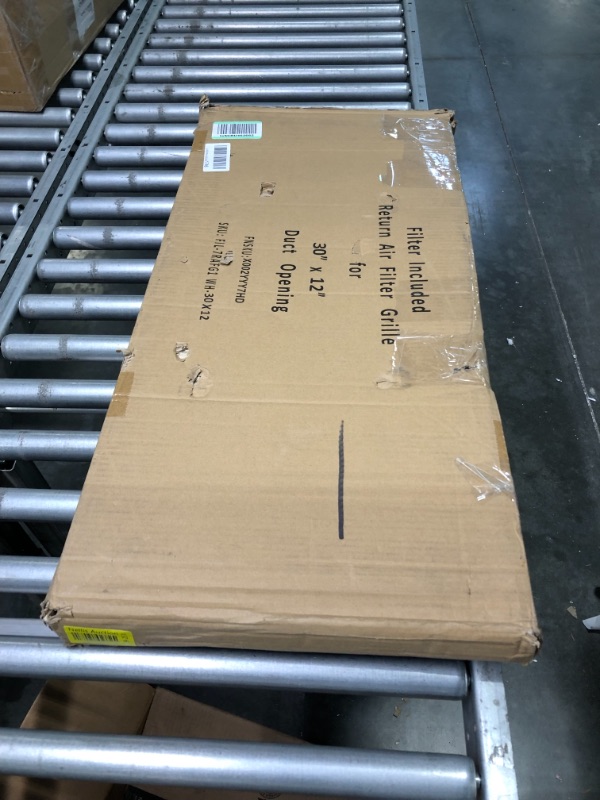 Photo 2 of 30"W x 12"H [Duct Opening Measurements] Filter Included Steel Return Air Filter Grille [Removable Door] for 1" Filters, Vent Cover Grill, White, Outer Dimensions: 32 5/8"W X 14 5/8"H for 30x12 Opening Duct Opening Size: 30"x12"