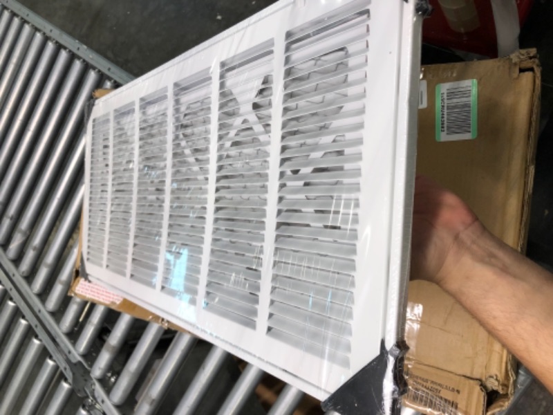 Photo 4 of 30"W x 12"H [Duct Opening Measurements] Filter Included Steel Return Air Filter Grille [Removable Door] for 1" Filters, Vent Cover Grill, White, Outer Dimensions: 32 5/8"W X 14 5/8"H for 30x12 Opening Duct Opening Size: 30"x12"