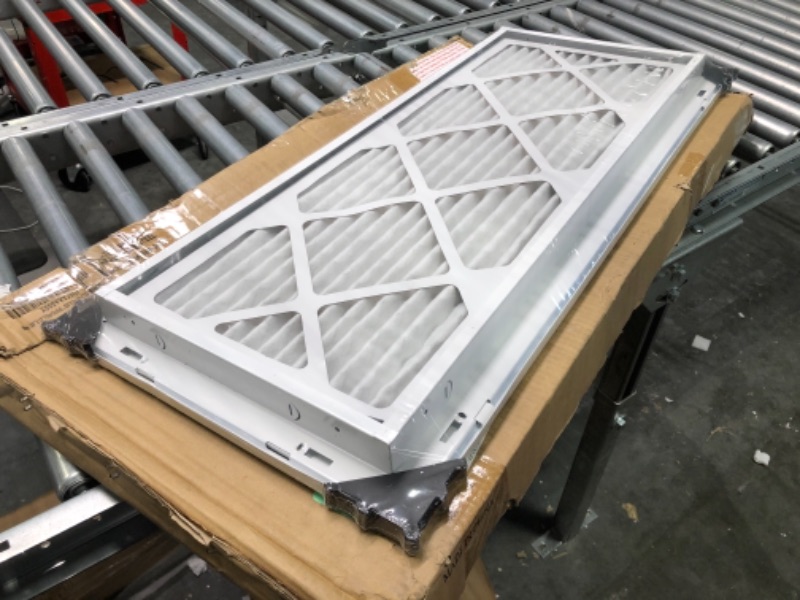 Photo 6 of 30"W x 12"H [Duct Opening Measurements] Filter Included Steel Return Air Filter Grille [Removable Door] for 1" Filters, Vent Cover Grill, White, Outer Dimensions: 32 5/8"W X 14 5/8"H for 30x12 Opening Duct Opening Size: 30"x12"