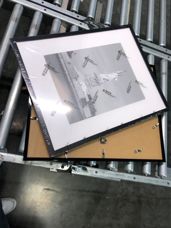 Photo 1 of 6x20 Picture Frame, Display Poster 11x14 with Mat or 16 x 20 Without Mat, Wall Gallery Photo Frames, Black, 2 Pack