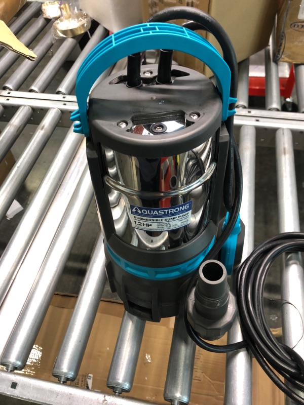 Photo 1 of Aquastrong 1.2HP Sump Pump 5722GPH Submersible Clean/Dirty Water Pump with Float Switch, Draining Flooded Basement, Pool, Hot Tub, Pond, Garden Irrigation, 19ft Cord 1.2 HP Stainless Steel