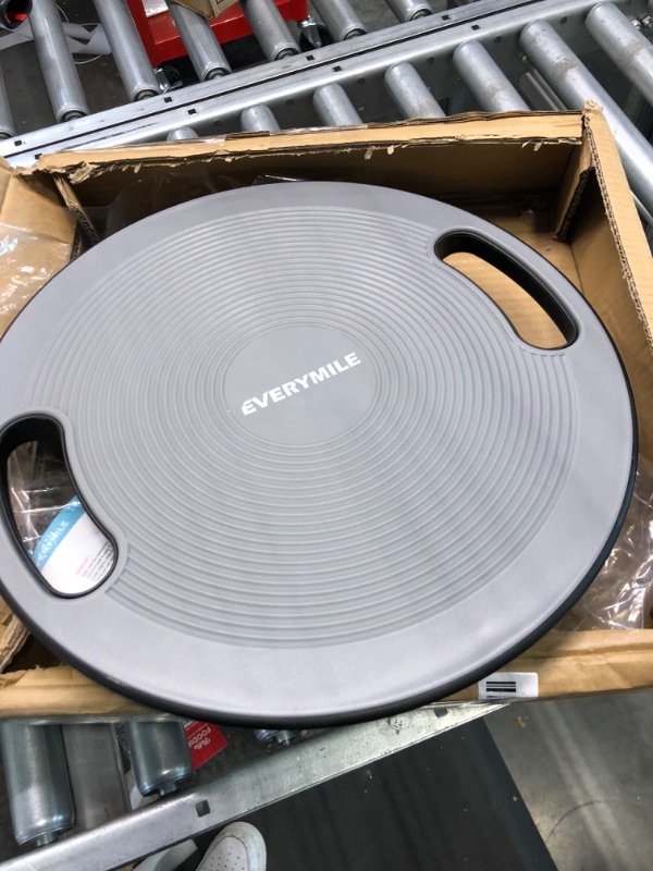 Photo 1 of EVERYMILE Wobble Balance Board, Exercise Balance Stability Trainer Portable Balance Board with Handle for Workout Core Trainer Physical Therapy & Gym Classic Gray