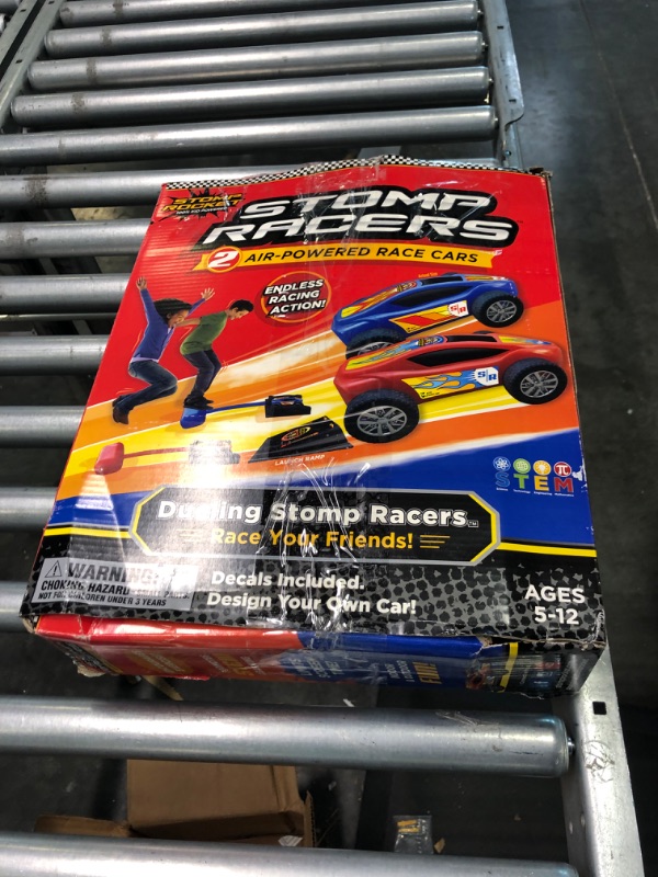 Photo 2 of Stomp Rocket Original Stomp Racers Dueling Car Launcher for Kids - 2 Race Cars, 2 Launch Pads - Perfect Toy and Gift for Boys or Girls Age 5+ Years Old - Indoor and Outdoor Fun, Active Play Dueling Racer