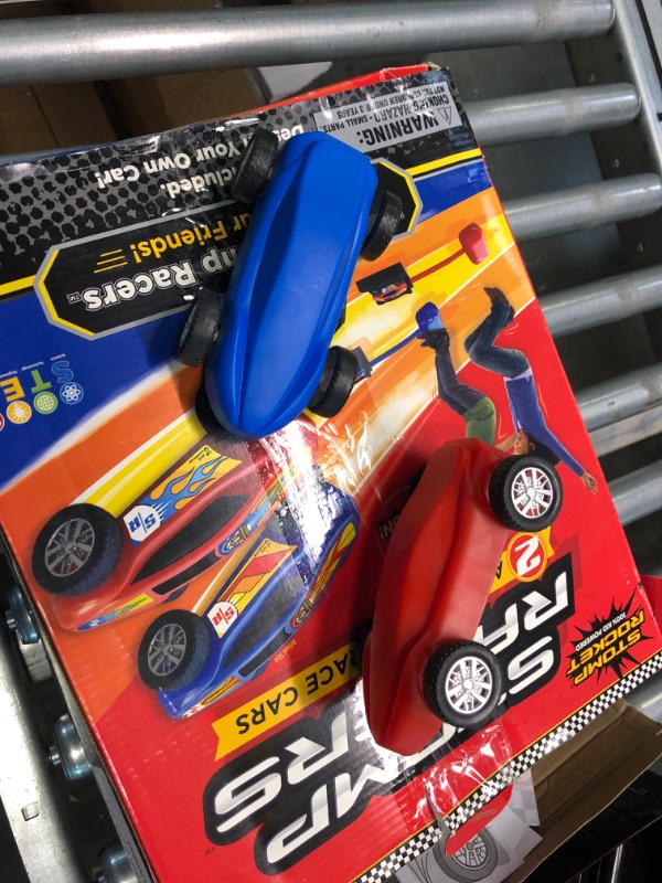Photo 5 of Stomp Rocket Original Stomp Racers Dueling Car Launcher for Kids - 2 Race Cars, 2 Launch Pads - Perfect Toy and Gift for Boys or Girls Age 5+ Years Old - Indoor and Outdoor Fun, Active Play Dueling Racer