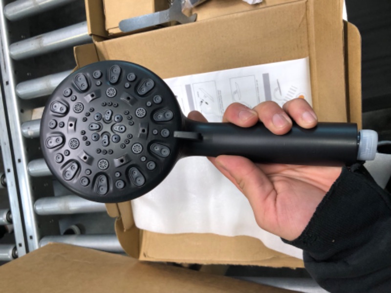 Photo 1 of All Metal Shower Head, 10'' High Pressure Rainfall Shower Head/Handheld Showerhead Combo with 12'' Adjustable Curved Shower Extension Arm, 7-Spray, 71'' Hose Showerhead Holder, Oil-Rubbed Bronze 10 Inch-Square Oil Rubbed Bronze