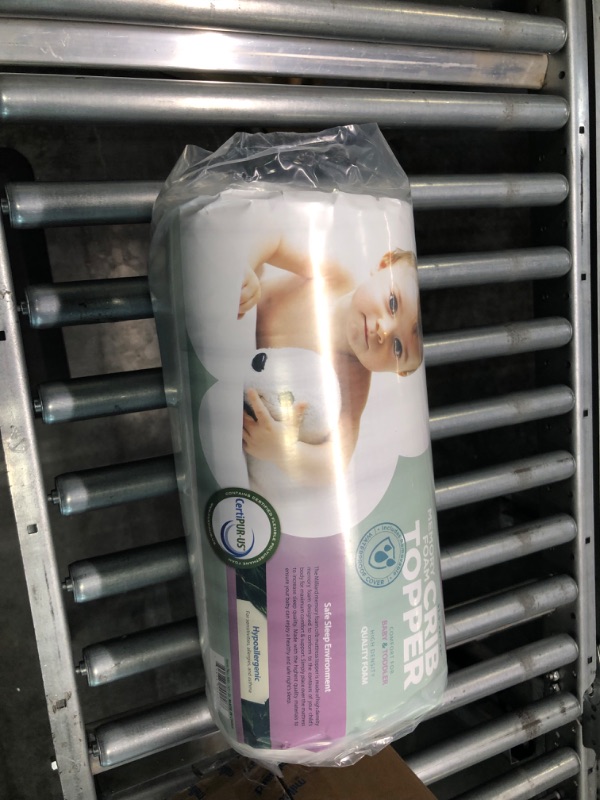 Photo 1 of Milliard 2-Inch Ventilated Memory Foam Crib and Toddler Bed Mattress Topper with Removable Waterproof 65-Percent Cotton Non-Slip Cover - 52" x 27" x 2" --- Vacuum Sealed ---
