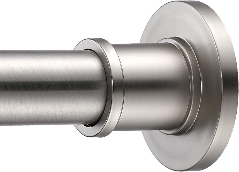 Photo 1 of BRIOFOX Industrial Shower Curtain Rod - Never Rust Non-Slip 43-72 Inch 304 Stainless Steel, Brushed Nickel
