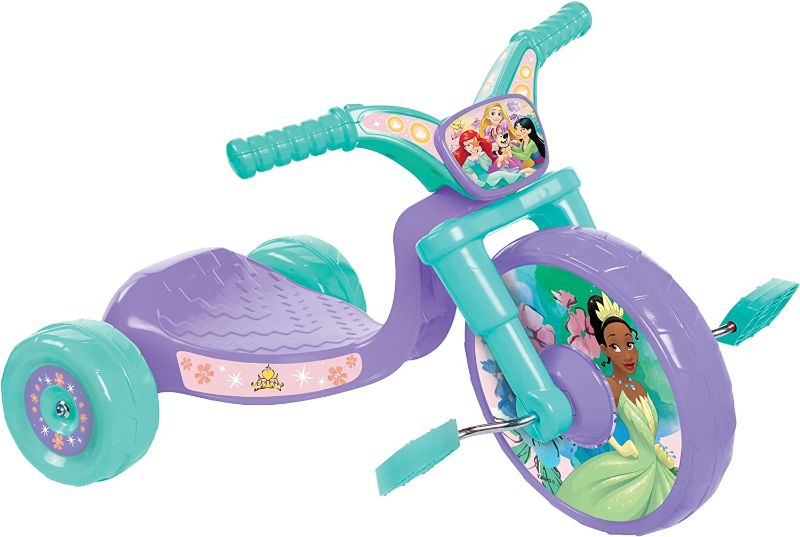 Photo 1 of Fly Wheels Disney Princess Ride-On 10" Tricycle with Sounds - Toddler Bike Trike, Ages 18-36M, for Kids 33”-35” Tall and up to 35 Lbs.
