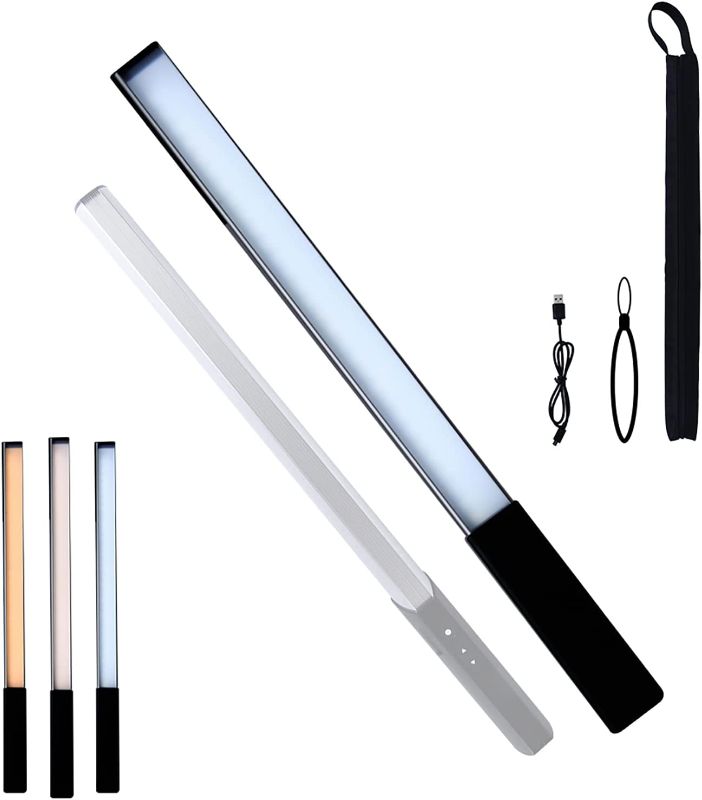 Photo 1 of LED Light Wand Photography Portable Handheld ZKEEZM 3 Colors Temperatures, 1000 Lumens Photography Video Lighting Stick with Cold & Warm Glow, Adjustable 3000-6000K, USB Rechargable Battery CRI95+
