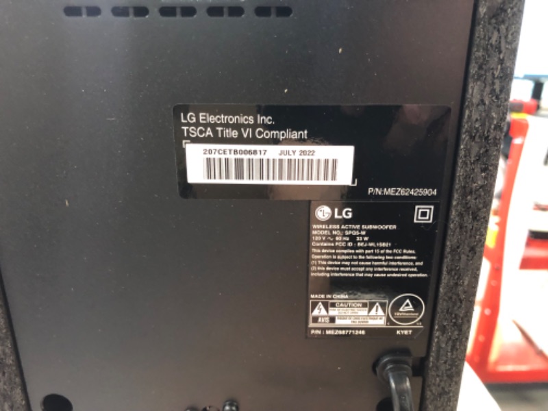 Photo 4 of LG S65Q 3.1ch High-Res Audio Sound Bars for TV, DTS Virtual:X, Synergy with LG TV, Meridian, HDMI, Wireless subwoofer ---Factory sealed ---
