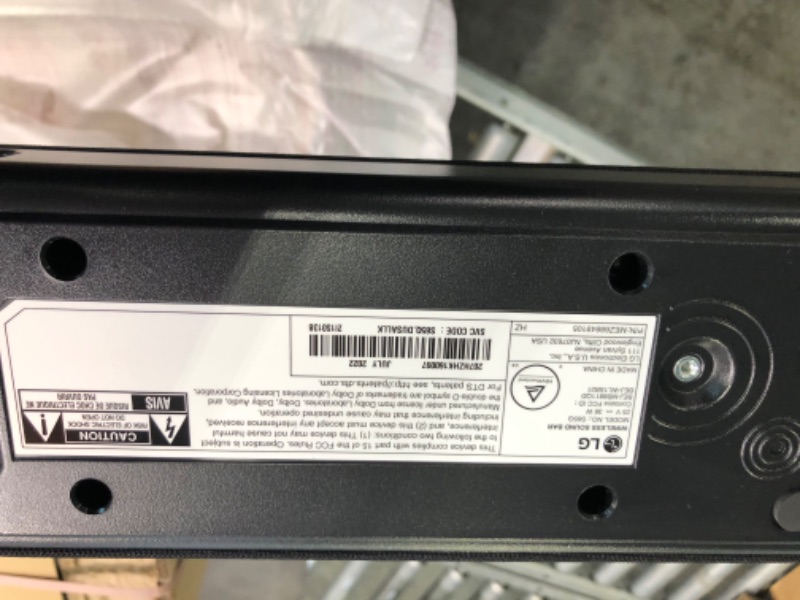 Photo 10 of LG S65Q 3.1ch High-Res Audio Sound Bars for TV, DTS Virtual:X, Synergy with LG TV, Meridian, HDMI, Wireless subwoofer ---Factory sealed ---
