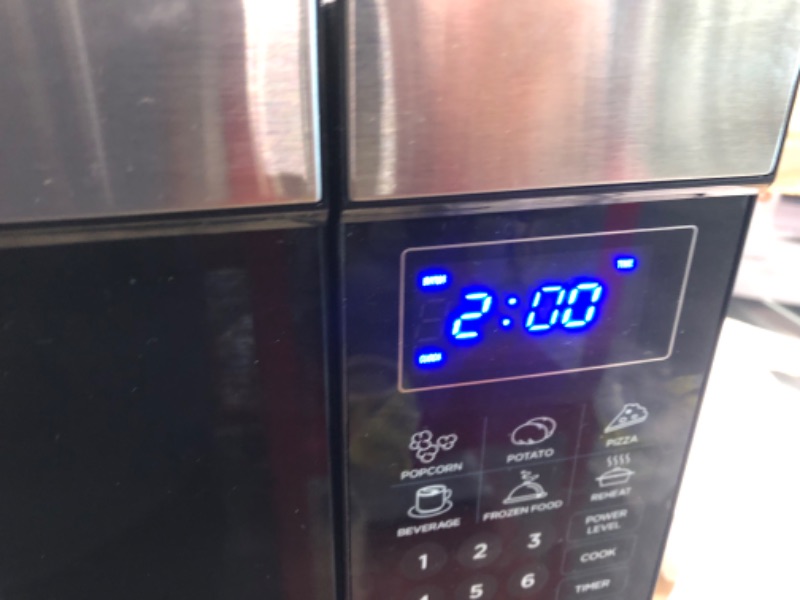 Photo 1 of Commercial Chef CHM009 Countertop Microwave Oven 900 Watt, 0.9 Cubic Feet, Stainless Steel Front, Black Cabinet, Small, Trim Stainless Steel 0.9 Cubic Feet
