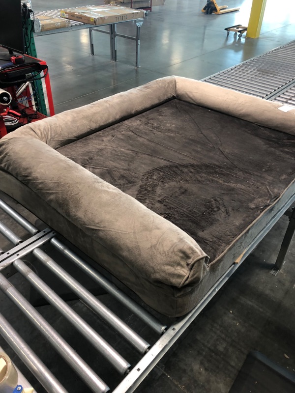 Photo 1 of Furhaven Sofa-Style Pet Beds for Small/Medium/Large Dogs & Cats - Orthopedic, Cooling Gel, Memory Foam, & More Orthopedic Foam Jumbo Plus Velvet Driftwood Brown