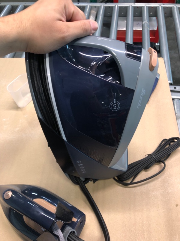Photo 1 of Pro Steam Station with Dual-Ceramic Soleplate, Sundu 1800W LED Display Steam Iron, 1.5 L Detachable Water Tank and Secure Lock for Easy Carry, Auto Shut-Off, Self-Cleaning and Anti-Calc for Home and Large Place Blue