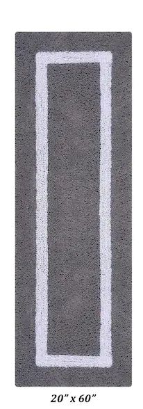 Photo 1 of 15 Count - Hotel Collection Gray/White - 20" x 60" - 100% Cotton Piece Bath Rug 
