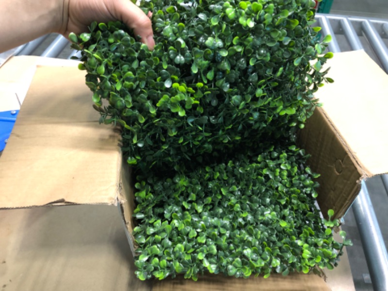 Photo 1 of Bybeton Artificial Grass Backdrop Wall, (6pc) UV-Anti Boxwood Hedge Topiary Wall Panels for Indoor Outdoor Privacy Protected and Garden, Balcony, Privacy Fence Screen décor

