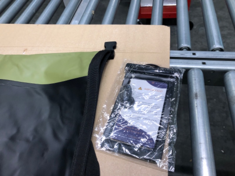 Photo 1 of Earth Pak Waterproof Backpack: 55L Heavy Duty Roll-Top Closure with Easy Access Front-Zippered Pocket and Cushioned Padded Back Panel for Comfort with IPX8 Waterproof Phone Case
