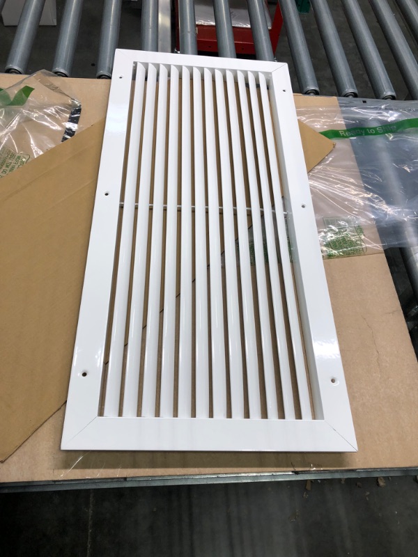 Photo 3 of 6" x 26" Return Air Grille - Sidewall and Ceiling - HVAC Vent Duct Cover Diffuser - [White] [Outer Dimensions: 7.75w X 27.75"h]
