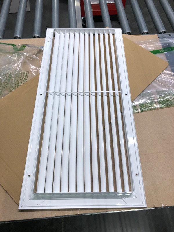 Photo 4 of 6" x 26" Return Air Grille - Sidewall and Ceiling - HVAC Vent Duct Cover Diffuser - [White] [Outer Dimensions: 7.75w X 27.75"h]
