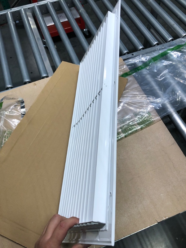 Photo 5 of 6" x 26" Return Air Grille - Sidewall and Ceiling - HVAC Vent Duct Cover Diffuser - [White] [Outer Dimensions: 7.75w X 27.75"h]
