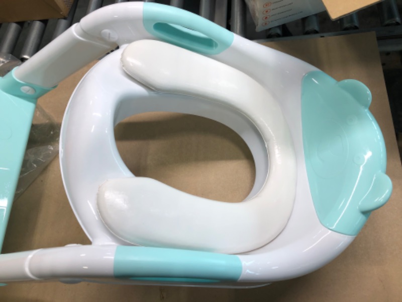 Photo 1 of Potty Training Seat Toddler Toilet Seat with Step Stool Ladder,Potty Training Toilet for Kids Boys Girls Toddlers-Comfortable Safe Potty Seat Potty Chair with Anti-Slip Pads Ladder (Blue)