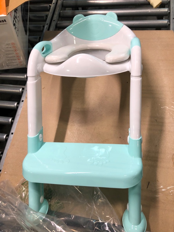 Photo 1 of Potty Training Seat Toddler Toilet Seat with Step Stool Ladder,Potty Training Toilet for Kids Boys Girls Toddlers-Comfortable Safe Potty Seat Potty Chair with Anti-Slip Pads Ladder (Blue)