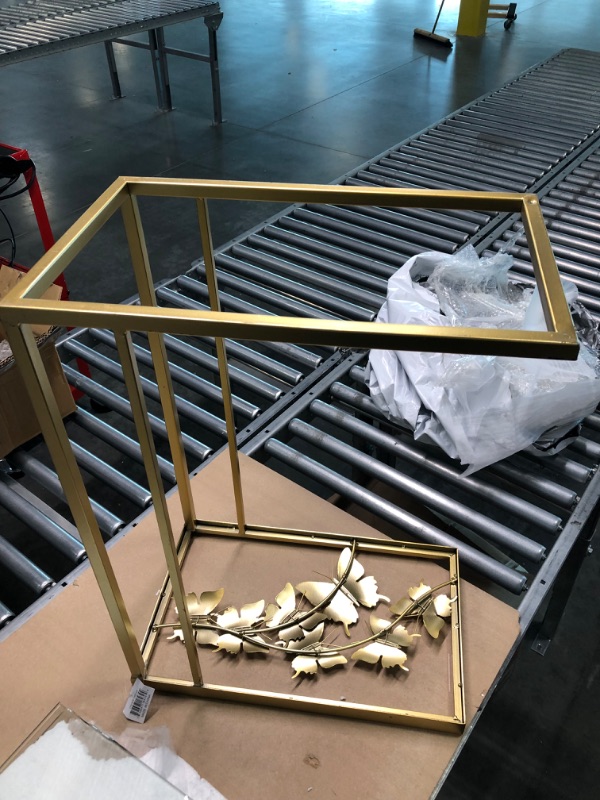 Photo 4 of Contemporary Metal and Glass Accent Table Gold - Olivia  May