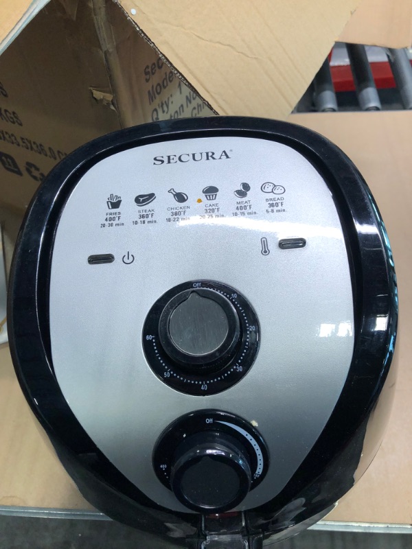 Photo 4 of Secura Air Fryer 3.4Qt / 3.2L 1500-Watt Electric Hot XL Air Fryers Oven Oil Free Nonstick Cooker with/Recipes for Frying, Roasting, Grilling, Baking