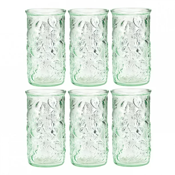 Photo 1 of Amici Home Italian Recycled Green Frutta Hiball Glass, 18oz, Set of 6