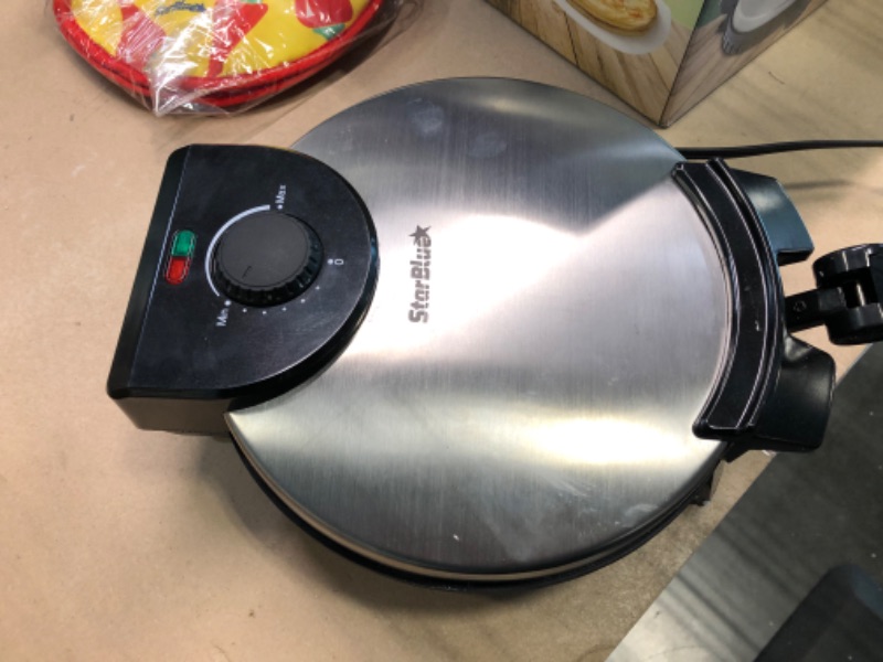 Photo 4 of 10inch Roti Maker by StarBlue with FREE Roti Warmer - The automatic Stainless Steel Non-Stick Electric machine to make Indian style Chapati, Tortilla, Roti AC 110V 50/60Hz 1200W