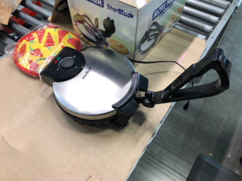 Photo 6 of 10inch Roti Maker by StarBlue with FREE Roti Warmer - The automatic Stainless Steel Non-Stick Electric machine to make Indian style Chapati, Tortilla, Roti AC 110V 50/60Hz 1200W
