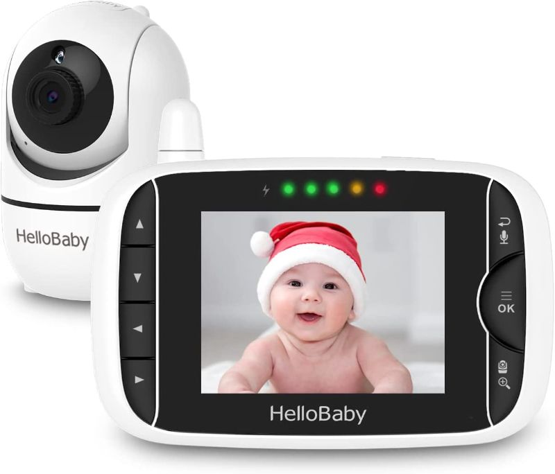 Photo 1 of HelloBaby Video Baby Monitor with Remote Camera Pan-Tilt-Zoom, 3.2'' Color LCD Screen, Infrared Night Vision, Temperature Display, Lullaby, Two Way Audio
