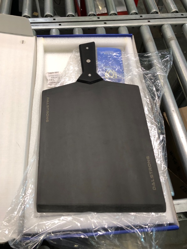 Photo 3 of Dalstrong Cutting & Serving Board - Black Wood-Fibre Cutting Board - Non-Slip Feet - The Infinity Series - G10 Handle - Obsidian Black - Medium Size (9" x 11")
