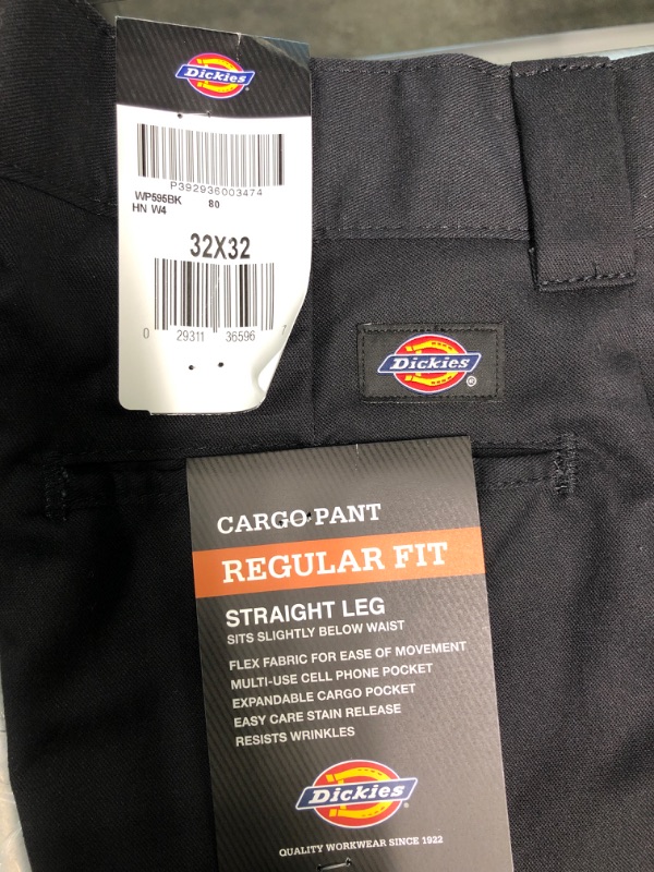 Photo 4 of Dickies Men's Regular Straight Stretch Twill Cargo Pant 32W x 32L Black