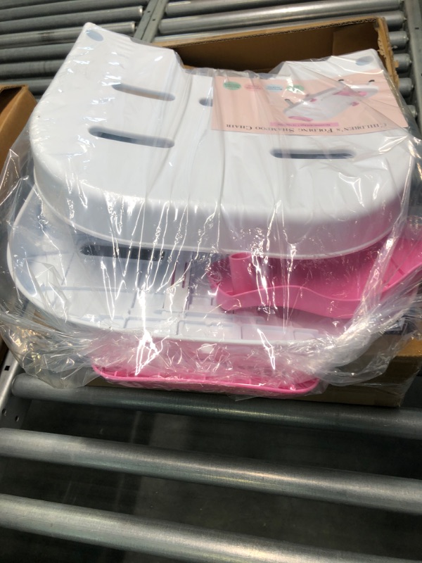 Photo 1 of Toddler Shampoo Chair Bather Girls, Kids Hair Washing Bath Seat, Children Head Hair Rinser Salon Chair (Pink)
