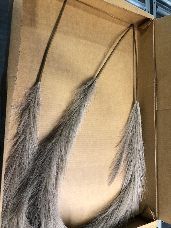 Photo 1 of Boho Wish Faux Pampas Grass Set of 3 PCs - 43 Inches Tall Non-Shedding, Floor and Office Vase Filling-Fluffy Floral Branches for Christmas tree-Wedding Decor- Home and Bedroom Table Decoration (Brown)