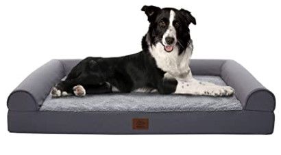 Photo 1 of Eterish Orthopedic Dog Bed for Medium, Large Dogs, Egg-Crate Foam Dog Bed with Removable Cover, Pet Bed Machine Washable, Grey