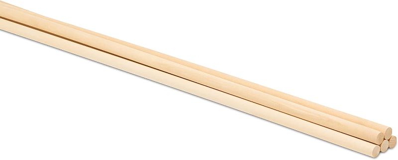 Photo 1 of Dowel Rods Wood Sticks Wooden Dowel Rods - 3/4 x 48 Inch Unfinished Hardwood Sticks - for Crafts and DIYers - 5 Pieces by Woodpeckers