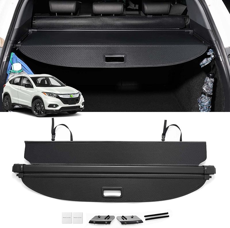 Photo 1 of Powerty Compatible with Cargo Cover Honda HR-V HRV 2016-2022 Retractable Trunk Shielding Shade Cargo Luggage Cover Carbon Fiber Punch-free (Updated Version:no Gap)