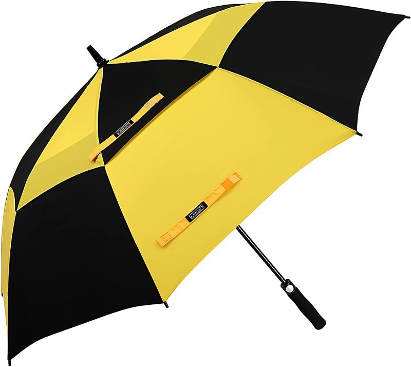 Photo 1 of G4Free 68 Inch Automatic Open Golf Umbrella Extra Large Oversize Double Canopy Vented Windproof Waterproof Stick Umbrellas