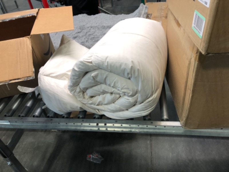 Photo 1 of BEDSURE Goose Down Comforter King Size- White Down Comforter King All Season- Down Duvet Insert King Fluffy Bedding 60 Oz with 8 Corner Tabs Machine Washable (106*90) Goose Down King