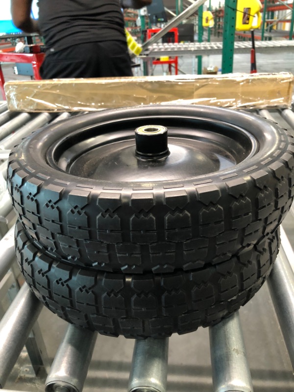 Photo 4 of 13” Flat-Free Wheelbarrow Tires - Includes 4 Replacement Wheels, Cotter Pins and Washers - Easy Installation, Compatible with Gorilla Carts, Trolleys, Generators and More - Steerling Tire Co.