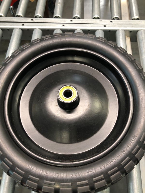 Photo 1 of 13” Flat-Free Wheelbarrow Tires - Includes 4 Replacement Wheels, Cotter Pins and Washers - Easy Installation, Compatible with Gorilla Carts, Trolleys, Generators and More - Steerling Tire Co.