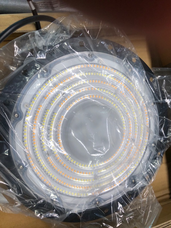 Photo 3 of 100W UFO LED High Bay Light, 3 Color 10000LM Super Bright Commercial Bay Lighting, 3000K-4000K-6000K Warehouse Lamp With 1.2M US Plug, Hight Bay LED Light Industrial Lamp for Warehouse Workshop Barn 1Pack 100W