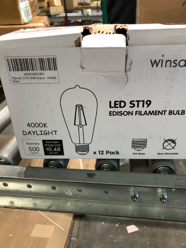 Photo 2 of 28 Pack LED Edison Bulbs 40W Equivalent,4 Watt LED Filament Bulb,4000K Daylight ST19 Light Bulb,450LM E26 Vintage LED Bulbs for Ceiling Light Fixtures