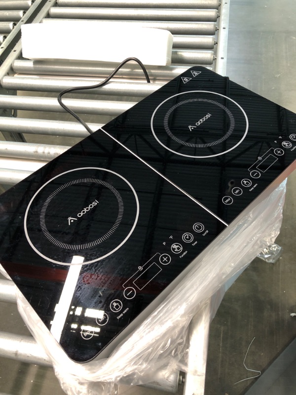 Photo 3 of Aobosi Double Induction Cooktop,Portable Induction Cooker with 2 Burner Independent Control,Ultrathin Body,10 Temperature,1800W-Multiple Power Levels,4 Hour Timer,Safety Lock 22.1x12.2x2.5 inches