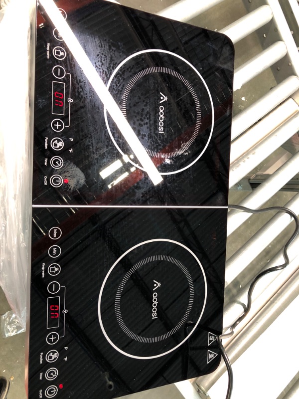 Photo 2 of Aobosi Double Induction Cooktop,Portable Induction Cooker with 2 Burner Independent Control,Ultrathin Body,10 Temperature,1800W-Multiple Power Levels,4 Hour Timer,Safety Lock 22.1x12.2x2.5 inches