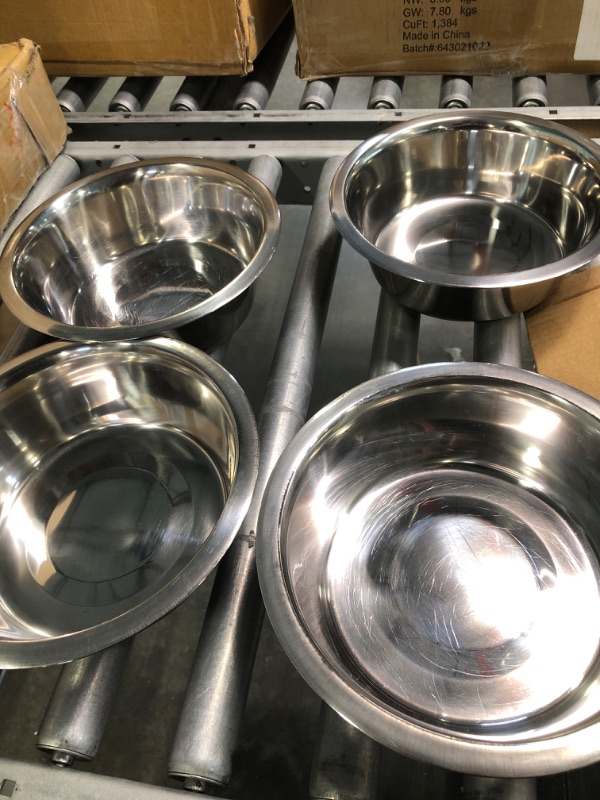 Photo 3 of Pet Zone Designer Diner Bundle Adjustable Elevated Dog Bowls for Large Dogs, Medium and Small - Raised Dog Bowl Stand 4 Dog Food Bowls for Food and Water Stainless Steel, 3 Heights, 2.75”, 8", & 12'' Designer Dinner Bundle (Black)