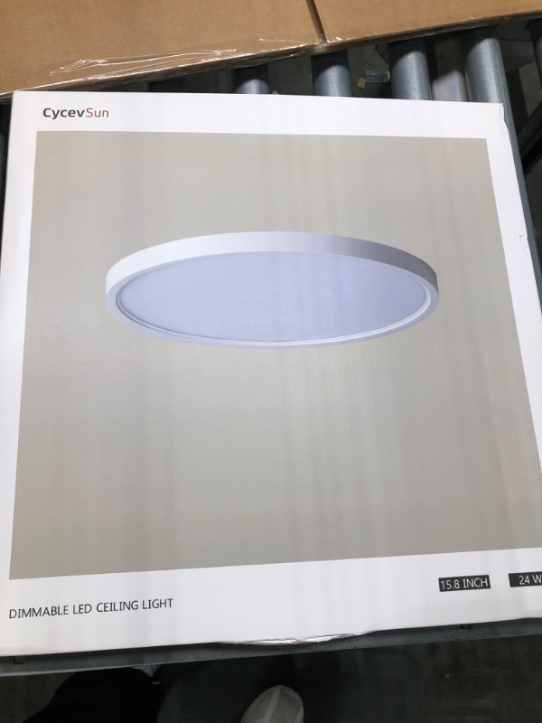 Photo 2 of CycevSun 15.8 Inch Dimmable LED Ceiling Light Flush Mount, Low Profile 24W 3000K-4000K-5000K 3 Color Temperature Selectable,120V, Bright 2400LM, ETL Listed White 16" 1-Pack