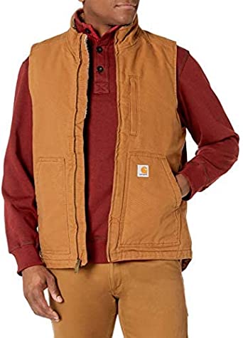 Photo 1 of LOOSE FIT WASHED DUCK SHERPA-LINED MOCK-NECK VEST
MEDIUM 